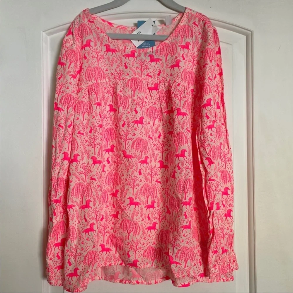 GAP x Sarah Jessica Parker unicorn blouse sz L NWT